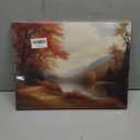 Pugwak Vintage Fall Lake Landscape Wall Art Canvas Prints - Rustic Autumn Forest Wall Decor Framed Canvas Art Painting Artwork for Home Bedroom Living Room Decor 11×14 Inch