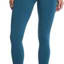 Colorfulkoala Women's High Waisted Yoga Pants 7/8 Length Leggings with Pockets (Blue, XL)