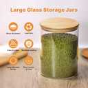 YUNCANG Glass Storage Jars,2 PACK -108oz/3200ml Clear Glass Food Storage Containers with Airtight Bamboo Lid Stackable Kitchen Canisters for Candy,Cookie,Rice,Sugar,Flour,Pasta,Nuts and Spice Jars