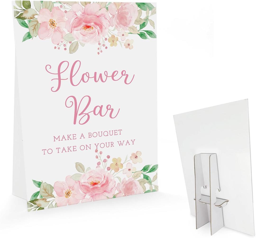 Baby Shower/Bridal Shower Flower Bar Sign-Make A Bouquet to Take on Your Way, Love is in Bloom Decorations, Bridal Shower Signs, Floral Wedding Sign (8 x 11 inch) BBS29