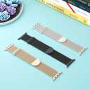 3 Pack Mesh Metal Band Compatible with Apple Watch Band 38mm 40mm 41mm 42mm 44mm 45mm 46mm 49mm, Stainless Steel Magnetic Loop Strap for iWatch Ultra 3 2 1 Series 11/10/9/8/SE/7/6/5/4/3 Men Women