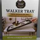 Walker Tray for Folding Walker with Cup Holders, Non-Slip Mat & Bag - Adjustable Universal Plastic Food Table for Seniors - Detachable Guardian Accessories - Removable Walker Trays for rolling walker