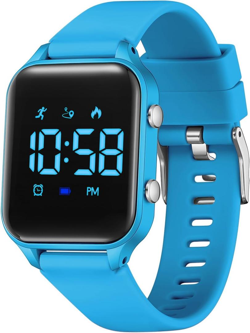L LAVAREDO Kids Digital Watches for Boys Girls,Waterproof Sport Watch with Pedometer Stopwatch Vibration Alarm for Ages 5-13,No App Fitness Tracker Watch for Kids Teens Birthday Christmas Gifts
