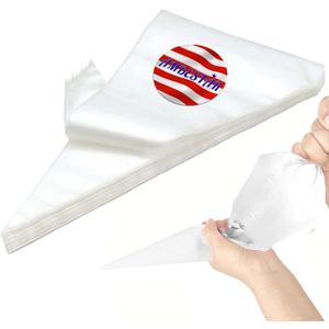 24 Inch Extra Large Piping Bags Disposable, Thickened 100Pcs Disposable Clear Plastic Icing Piping Bags, Food Grade Cake Decorating Bags for Dessert, Pastry, Cookies, Cupcake Decorating