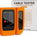 Network Cable Tester with PoE Detection, RJ45/RJ11 Ethernet & Telephone Cable Tester with Silicone Protective Case & Auto Power-Off