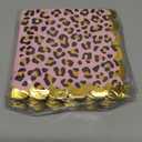 Sparkle and Bash 50 Pack Cheetah Print Scalloped Foil Napkins for Safari Birthday Party Supplies