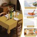 54IN X 320FT Plastic Table Cover Roll with Cutter Box, Cut to Size Plastic Table Cloths for Parties, Birthday, Disposable Tablecloth Roll for All Shape Tables (Gold, 54 Inch X 320 Feet)