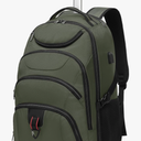 Boavan Rolling Backpack,17 inch Water Resistant Wheeled Backpack,Carry on Luggage Business Bag, Overnight College Computer bag Trolley Suitcase for Men Women Adults to Travel，Green