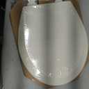 Bemis 500EC Durable Wood Toilet Seat with Easy Clean Hinges, Made in USA, Round, Biscuit