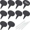 Outus 16 Pieces Cheese Markers for Charcuterie Board, Natural Black Slate Cheese Labels Oval Chalkboard Picks Name Tag Cupcake Toppers Erasable Markers for Food Dinner Wedding Birthday Buffet Parties
