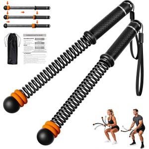 Adjustable Ropeless Battle Ropes, Portable Cordless Battle Ropes for Home Gym, Workout Equipment Exercise Rope for Low-Impact Workout, Strength & HIIT, for Men & Women (Black)