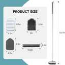 nacena Shower Scrubber with Long Handle, 4 in 1 Tile Tub Scrubber Brush with 3 Detachable Cleaning Heads and V-Shaped Grout Brush Shower Cleaner Brush for Bathroom Kitchen Toilet Tub Sink, Blue White