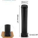Set of 4 Stainless Steel Furniture Legs 12 Inch, Adjustable Round Cabinet Legs 2" Dia Kitchen Feet, Metal Replacement Legs for Cabinet Sofa Couch Shelves Table (Black)