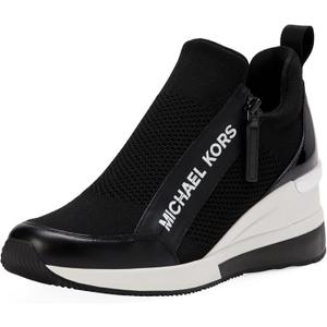 Michael Kors Women's Willis Wedge Trainer, Black, 8