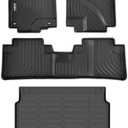 GINOWY-Floor Mats & Cargo Liner for Honda CRV 2012-2016 (Not Fit CRV Touring & EX-L), TPE All Weather CR-V Car Mats, Non-Slip Trunk Mat Floor Liners Waterproof Custom Fit Accessories Mats Black