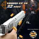 DaoDaoZhu Soft Bullet Toy Gun Pistol with Shell Ejecting for Indoor/Outdoor Shooting Games, Halloween Costume Fake Prop Gun Model, Educational Play Toy Guns, Christmas/Birthday Gifts (Silver)