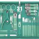 Manicure Set Personal Care, Nail Clipper Kit, Professional Nail Clipper Pedicure Set, Nail Tools with Luxurious Travel Case, Gifts for Men Women Family Friend, 31 Pieces (Green)