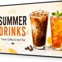 32" Wall-Mounted Digital Signage Display, 4K Menu Board