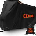 Bike Cover WaterProof Outdoor 210D, 1-2 Bikes Stationary - Heavy Duty Oxford Tear Resistant and Windproof Outdoor Storage Bicycle Cover, Bike Cover for Ebikes Comes with Carry Bag