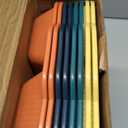 Pinkunn 8 Pcs 13'' Large Divided Plates Unbreakable Wheat Straw Dinnerware Lunch Trays Lightweight Reusable Plastic Compartment Microwave Dishwasher Safe Separator Plates(Bright)