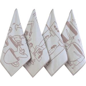 sea me at home Coffee Themed Funny Dish Towels for Kitchen Drying, 100% Cotton Kitchen Tea Towel Set of 4, Housewarming Birthday Gift for Coffee Lovers (Coffee Lovers)