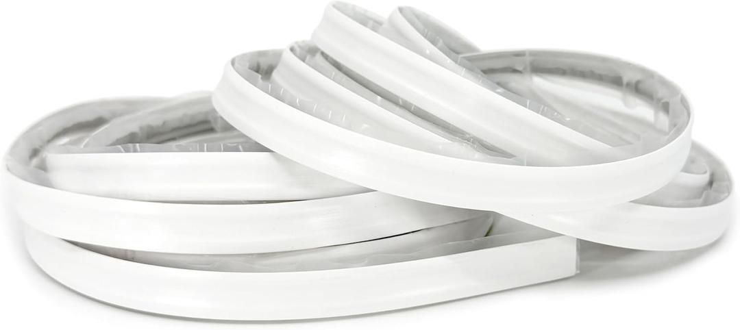 InstaTrim New & Improved Self-Adhesive Caulk Trim, 1/2" x 10', 2-Pack, Flexible, Water Resistant, Stain Resistant for Bathroom, Floors, Walls, DIY Project, White