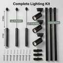 Kitchen Island 6 LED Black Track Pendant & Spot Lighting Kit, 120V 3CCT, 3 Pendant Lights & 3 4000K Spotlights with 9.84FT H-Type Rails, Modern Ceiling Light Fixture for Dining Room Living Room Cafe, 3 Pendent Lights