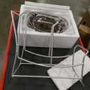 LIJINGCHEN Fruit Bowl for Kitchen Counter, 3 Tier Ceramic Fruit Basket, Modern Multi Layer Fruit Display Stand, Dessert Holder for Kitchen Countertop, Large Capacity Serving Holder for Party(Sliver)