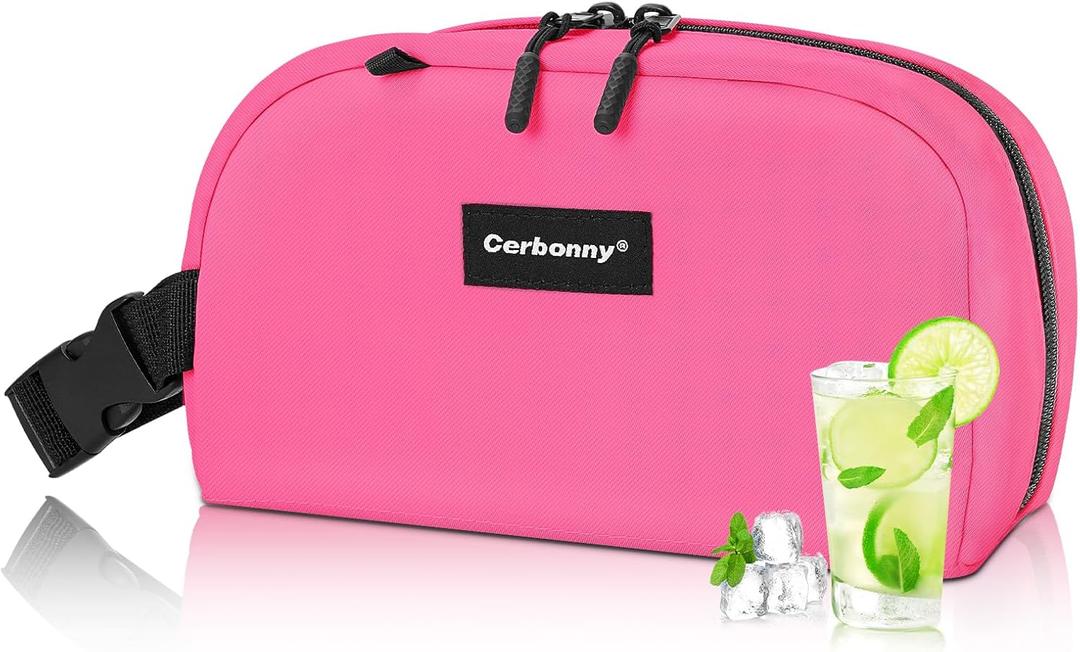 Cerbonny Small Cooler Bag Freezable Lunch Bag for Work School Travel, Leak-proof, Insulated, Suitable for 3+ (Rose Red)
