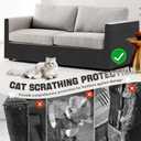 118"x15.8" Cat Climbing Wall Furniture Protector Carpet Mat, Cat Scratch Couch Furniture Protector, Adhesive Scratching Pad for DIY Cat Tree Shelf Couch Corner Post Replacement (Black)