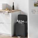 SONGMICS Trash Can, Garbage Can with Lid, 5.2-Gallon (20L) Step Trash Bin for Kitchen, Stainless Steel, Soft Close and Stays Open, Inner Bucket, Includes 15 Trash Bags, Black ULTB543B01