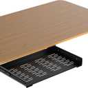 Under Desk Laptop Drawer, 22.8'' Wide Pull-Out Tray Metal Perforated Bottom for Heat Dissipation, Sliding Track, Under-Desktop Storage for Laptop & Accessories