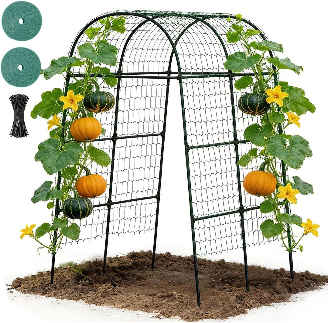 Suteck Garden Arch Trellis 7.5FT Tall  Garden Trellis for Climbing Plants Outdoor, Arch Trellis for Vegetables, Roses & Vines, Easy Assembly for Backyard, Pathway & Patio (51.1x72x90.6")
