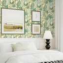 Green Peel and Stick Wallpaper Jungle Tropical Wallpaper Green Leaf Botanical Contact Paper Self Adhesive Removable Wall Paper for Bedroom Cabinet Drawer Vinyl Roll 17.3"x197"