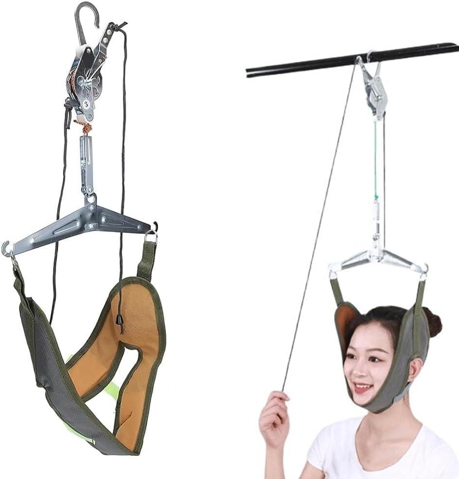 Cervical Neck Traction Device Neck Tension Relief Portable Over The Door Device Portable Neck Stretcher Hammock for Physical Therapy, Neck Pain Relief, Vertebrae Disk Herniation, Migraine Relief