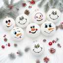 10 x 66 Pcs Christmas Face Eyes Stickers for Crafts Small Vinyl Snowman Faces Pitcher Rub on Transfers Decals for Ornaments Glass Drinking Cups Wood Decorations Balls Party Supplies (face66)