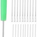 PATIKIL Doll Hair Rooting Kit, 0.6mm/0.8mm Doll Hair Rerooting Knitting Needles with Plastic Awls Doll Wig Tool for Doll Hair Making Supplies DIY Crafts Replacement Accessories, Green