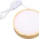 PATIKIL 4 Inch Wooden LED Light Base, 2pcs Wood Light Display Base Stand Lighting with Switch for 3D Crystal Glass Aroma Stone Art, White Light Color