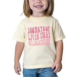 ArtJaroz 100 Days of School Shirt Kids Boys Girls Happy 100th Day of School Costume T-Shirt Toddler Graphic Short Sleeve Tops Tee 2-8T, 120