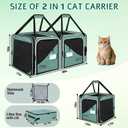 Petskd 2 in 1 Double Cat Car Travel Carrier with Litter Box, Green, 38"Lx17"Wx18"H
