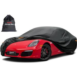 Kayme 7 Layers Car Cover Waterproof All Weather for Coupe, Outdoor Full Cover Universal Fit for Porsche 718 Cayman Boxster, Nissan 350Z 370Z, Jaguar F Type, Subaru BRZ, Toyota 86, Etc (Up to 177 inch)