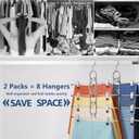 Pants Hangers With Clips, Newly Upgraded Detachable Space Saving Hangers for Skirts, Shorts & Trousers with Non slip clip,Heavy Duty Skirt Hangers - Hanging Closet Organizer And Storage,Patent Pending, 2pcs