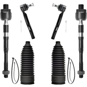 6pcs Front Steering Kit Tie Rod End Inner and Outer and Boots for INFINITI QX56 QX80 Armada Titan 2004-2019