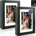 Hidden Picture Frame Safe 5x7 Disguised Storage Frame with Secret Compartment to Hide Cash, Jewelry, Keys  Wall or Tabletop Diversion Safe Blends with Home Dcor, Black, 2-Pack