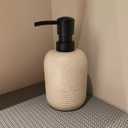 GalDal 2pcs/Set Beige Hand Soap Dispenser Sets,Resin Liquid Soap Dispenser for Bathroom Countertop,Bathroom Lotion Dispensers-10.6oz.