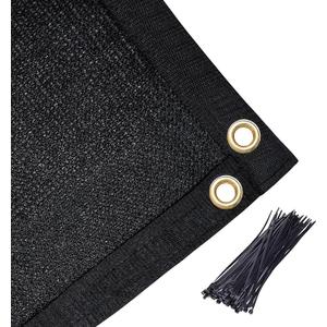 90% Pergola Shade Cover 5'X 10' Black Sun Shade Cloth with Grommets GN02 for Outdoor Garden Patio Porch, Commercial Grade 200 GSM