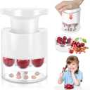 Cherry Pitter, 7-Hole Cherry Pitter Tool, Quickly Multiple Cherries Seed Remover, Save Time & Space For Making Cherry Jam (White)