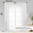 OWENIE White Sheer Curtain 90 Inches Long 2 Panels Set, Solid Filmy Drapes for Living Room Bedroom, Elegant Window Voile Sheer Curtain Panels Drapes, 2 Pcs, Each 59W x 90L Inch