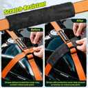 6 PCS Motorcycle Tie Down Straps Soft Loop Covers, Artificial Wool Plush Soft Covers, Easy to Install, Protect Paint and Chrome Surfaces from Scratche During Motorcycle Transport -Black