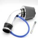 3 Inch Universal Cold Air Intake Kit, Aluminum Induction Flow Hose Pipe Kit with Air Filter (Silver)